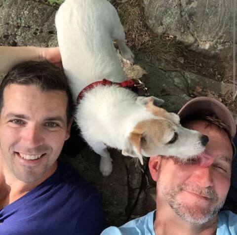 Damon Bayles and husband, Clinton Kelly with Mary.